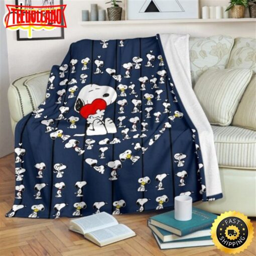 Love Heart Snoopy 3D Full Printing The Peanuts Movie Snoopy Dog Blanket