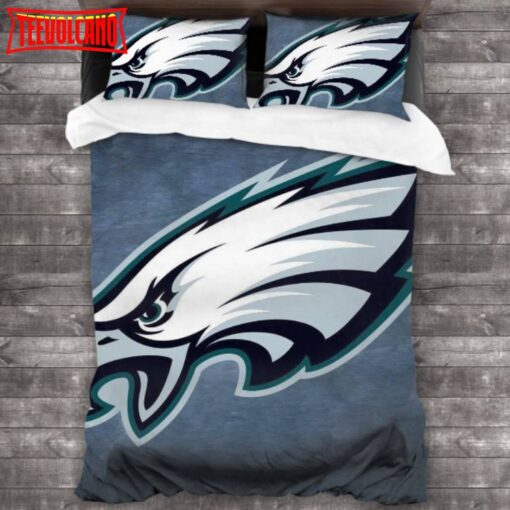 Machine Washable Philadelphia Eagles Logo Bedding Set 3PCS Duvet Cover