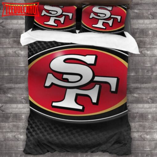 Machine Washable San Francisco 49ers Logo Bedding Set 3PCS Duvet Cover