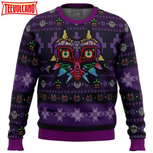 Majoras Mask Seamless Pattern Legend of Zelda Ugly Christmas Sweater