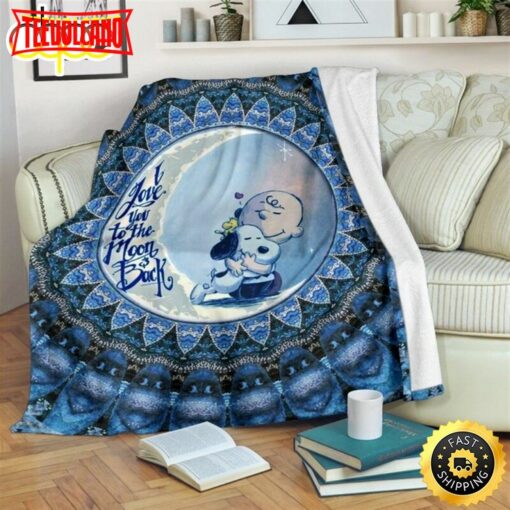 Mandala Snoopy I Love You To The Moon Back Fleece The Peanuts Movie Snoopy Dog Blanket