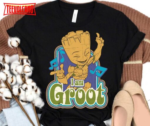 Marvel Guardians of the Galaxy I am Groot Vintage Music Graphic T Shirt