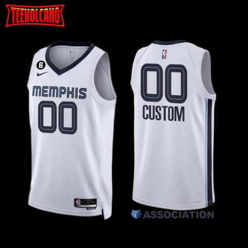 Memphis Grizzlies Custom 2022-23 Association Edition Jersey White