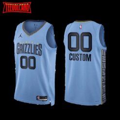 Memphis Grizzlies custom 2022-23 Blue Statement Edition Jersey