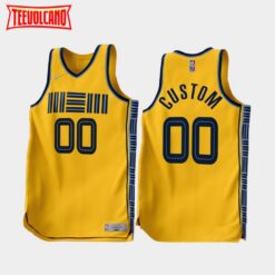 Memphis Grizzlies Custom 2022-23 Earned Edition Jersey Gold