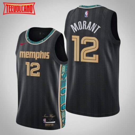 Memphis Grizzlies Ja Morant 2021 City Black Jersey