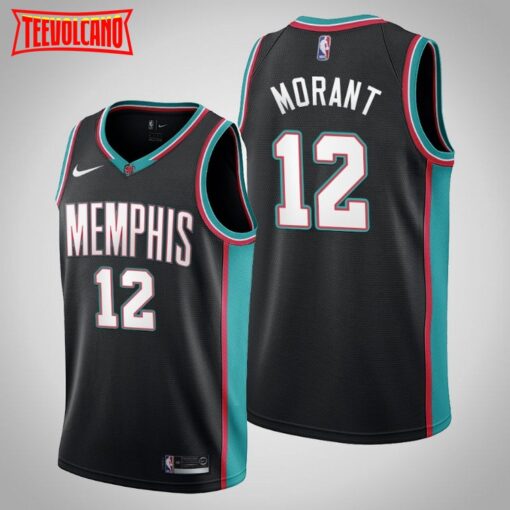 Memphis Grizzlies Ja Morant Black 20th Season Throwback Jersey