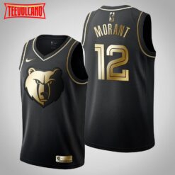 Memphis Grizzlies Ja Morant Black Golden Jersey