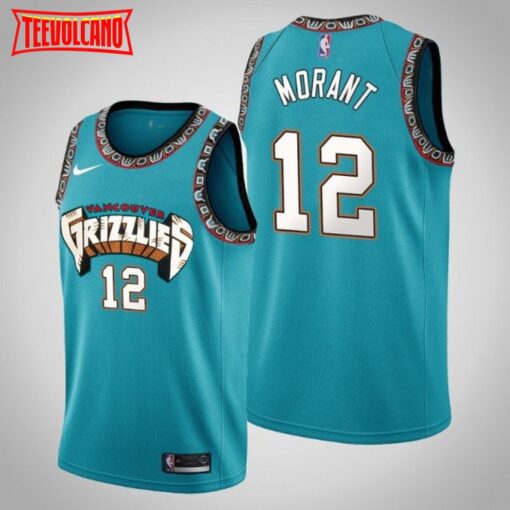 Memphis Grizzlies Ja Morant Green 25th Season Vancouver Throwback Jersey