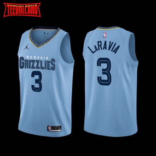 Memphis Grizzlies Jake LaRavia 2022-23 Blue City Edition Jersey