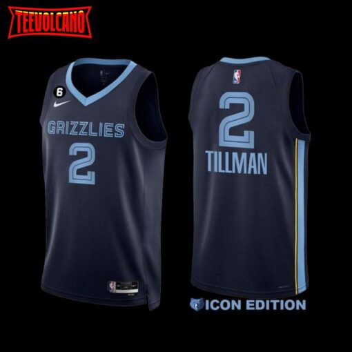 Memphis Grizzlies Xavier Tillman 2022-23 Navy Icon Edition Jersey