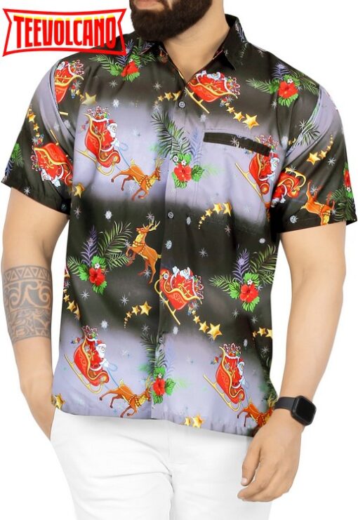 Men’s 3D HD Santa Claus Christmas Hawaiian Shirt