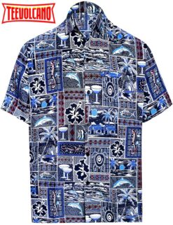 Men’s Relaxed Fit Aloha Hawaiian Short Sleeves Button Down Tropcial Floral Shirt