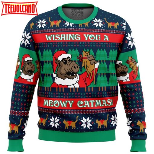 Meowy Catmas Alf Ugly Christmas Sweater