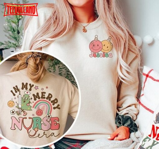 Merry Nurse Era Christmas Sweatshirt, Christmas Nurse T Shirt