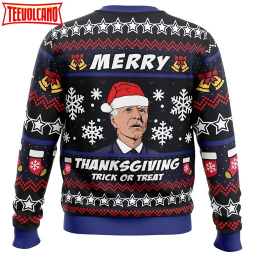 Merry Thanksgiving Biden Ugly Christmas Sweater