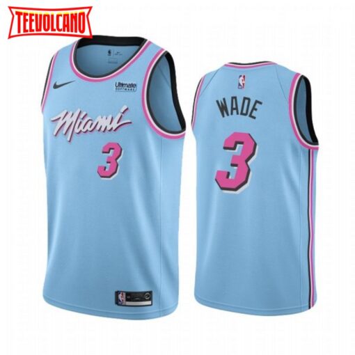 Miami Heat Dwyane Wade 2020 Blue City Vice Night Jersey