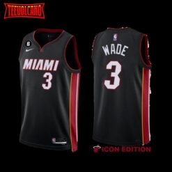 Miami Heat Dwyane Wade 2022-23 Black Icon Edition Jersey