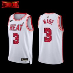 Miami Heat Dwyane Wade 2022-23 White Classic Edition Jersey