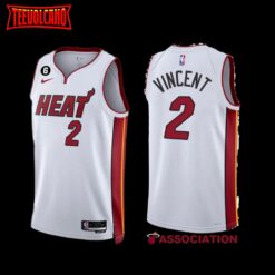 Miami Heat Gabe Vincent 2022-23 Association Edition Jersey White NO.6 Patch