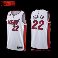 Miami Heat Jimmy Butler 2022-23 Association Edition Jersey White NO.6 Patch