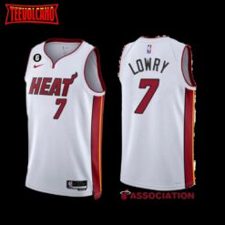 Miami Heat Kyle Lowry 2022-23 Association Edition Jersey White NO.6 Patch