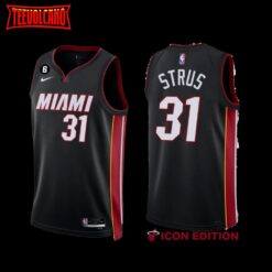 Miami Heat Max Strus 2022-23 Black Icon Edition Jersey