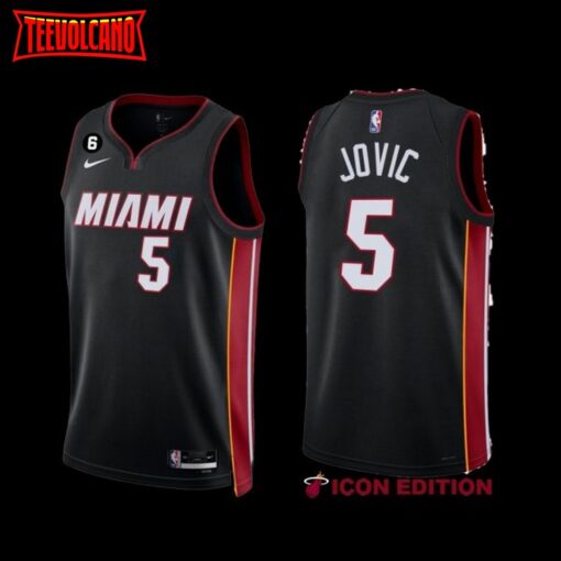 Miami Heat Nikola Jovic 2022-23 Black Icon Edition Jersey
