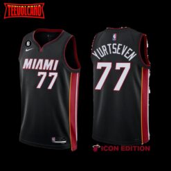Miami Heat Omer Yurtseven 2022-23 Black Icon Edition Jersey