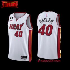 Miami Heat Udonis Haslem 2022-23 Association Edition Jersey White NO.6 Patch