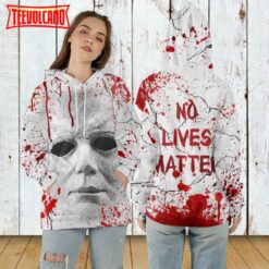 Michael Myers Face 3D Hoodies, No Lives Matter Halloween Pullover 3D Hoodie