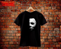 Michael Myers Face Black And White Halloween T-shirt