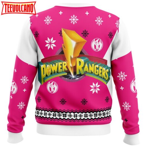 Mighty Morphin Power Rangers Pink Ugly Christmas Sweater