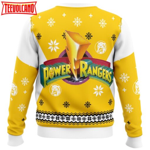 Mighty Morphin Power Rangers Yellow Ugly Christmas Sweater