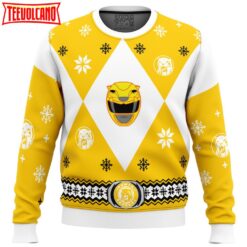 Mighty Morphin Power Rangers Yellow Ugly Christmas Sweater