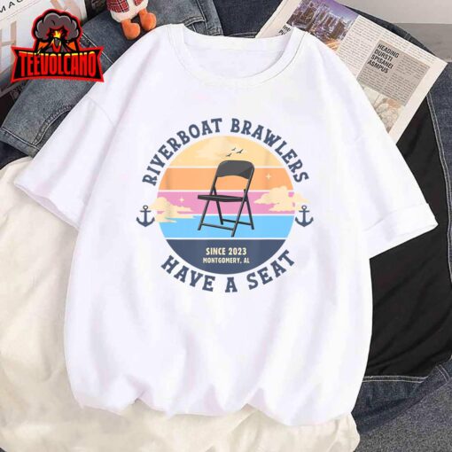 Montgomery Alabama boat fight riverboat brawl folding chair T-Shirt