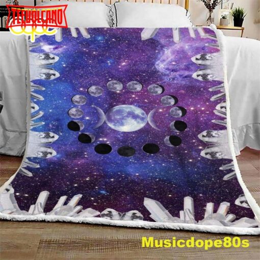 Moon Phase Crystal Halloween Sofa Fleece Throw Blanket