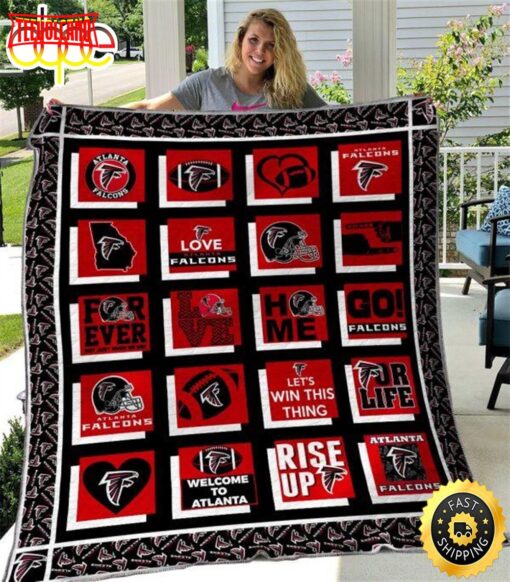 NFL Atlanta Falcons Black Red For Fan NFL Football Blanket Gift