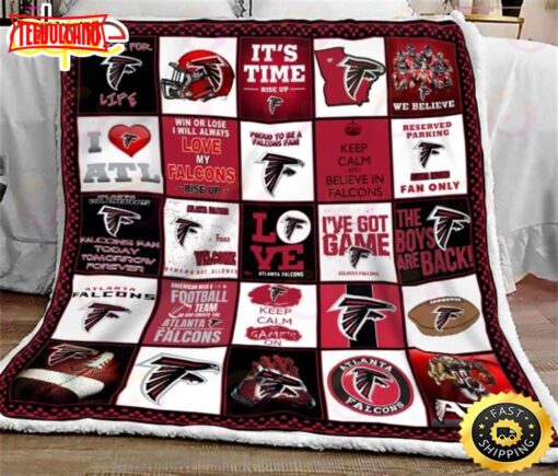 NFL Atlanta Falcons Logo NFL Football Sherpa Fleece Blanket