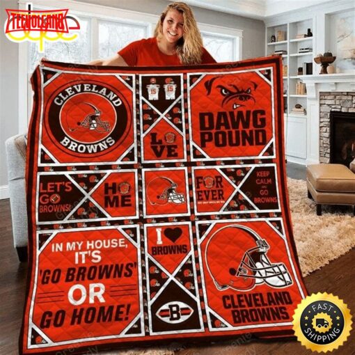 NFL Cleveland Browns Orange Quilt Blanket