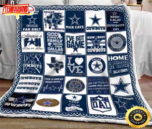 NFL Dallas Cowboys Logo NFL Football Sherpa Fleece Blanket