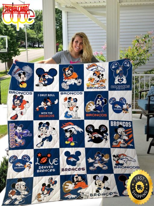 NFL Denver Broncos Navy Blue White For Fan NFL Football Blanket Gift