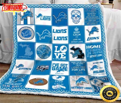 NFL Detroit Lions NFL Football Sherpa Fleece Blanket