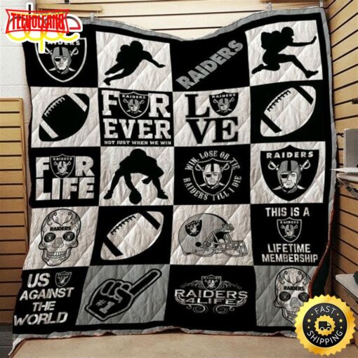 NFL Las Vegas Raiders Black Silver For Fan NFL Football Blanket Gift