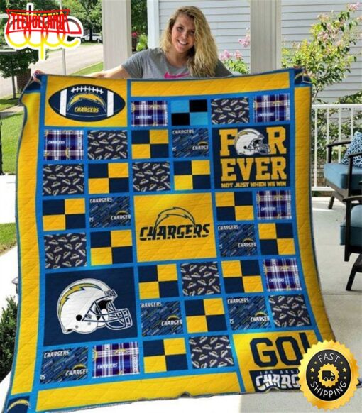 NFL Los Angeles Chargers Navy Blue Gold For Fan NFL Football Blanket Gift