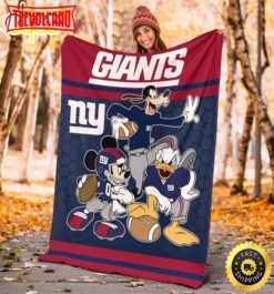 NFL New York Giants Blue Red Walt Disney For Fan NFL Football Blanket Gift