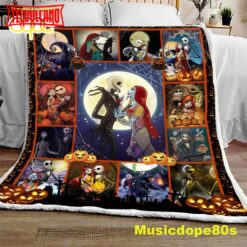 Nightmare Jack Couple Halloween Sofa Fleece Throw Blanket