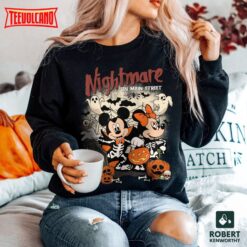 Nightmare On Main Street Mickey Minnie, Mickey Minnie Halloween Pumpkin Shirt