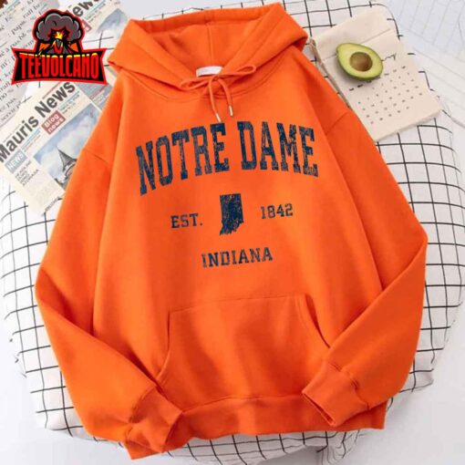 Notre Dame Indiana IN Vintage Athletic Navy Sports Design Tank Top