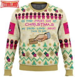 On the First Day of Christmas Squid Game Christmas Sweater